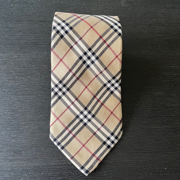 Burberry Beige and Black Plaid Tie - Picture 1 of 4
